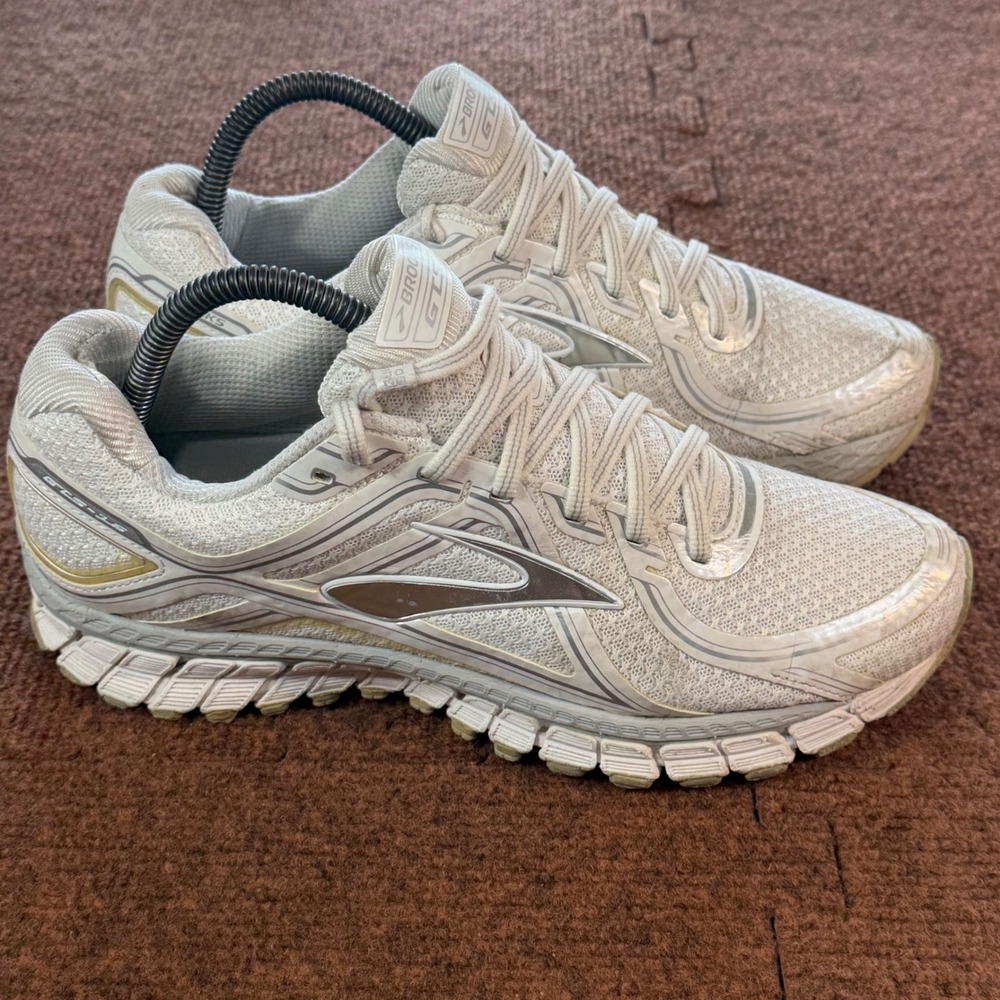 Brooks Adrenaline GTS 16 Womens White Silver Running Shoes 1202031B191 Size 9.5